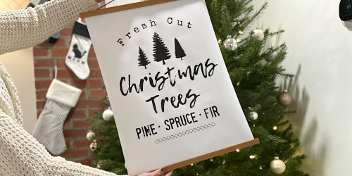 DIY Farmhouse Style Christmas Tree Sign Printable – AND Magnetic Frame Hack!