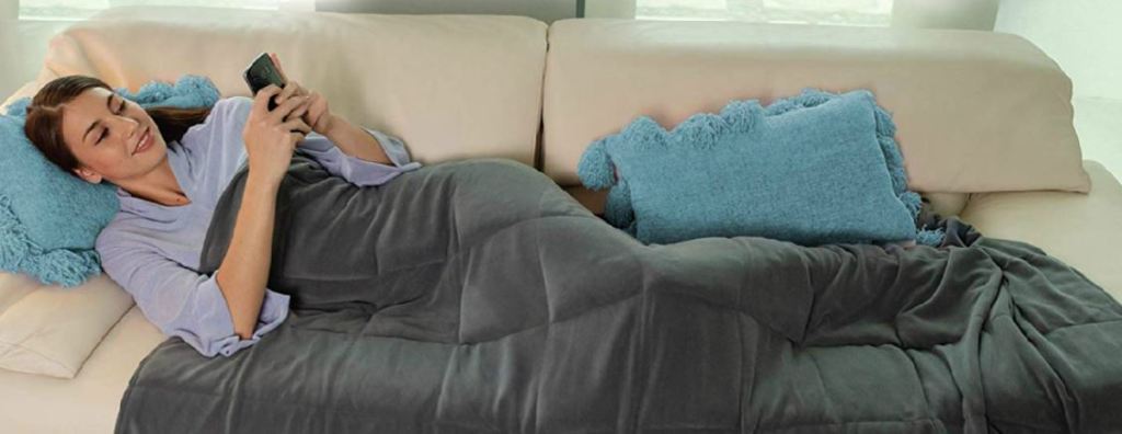 Sharper Image Calming Comfort 10lb Weighted Blanket Only $79.99 Shipped