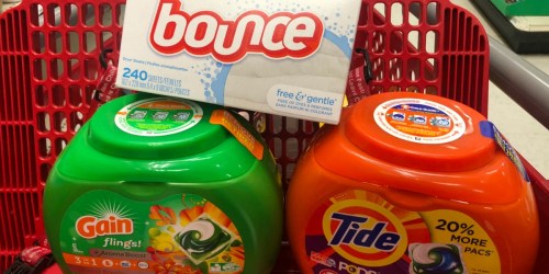 70% Off Tide Pods, Gain Flings and Bounce Dryer Sheets After Target Gift Card & Cash Back