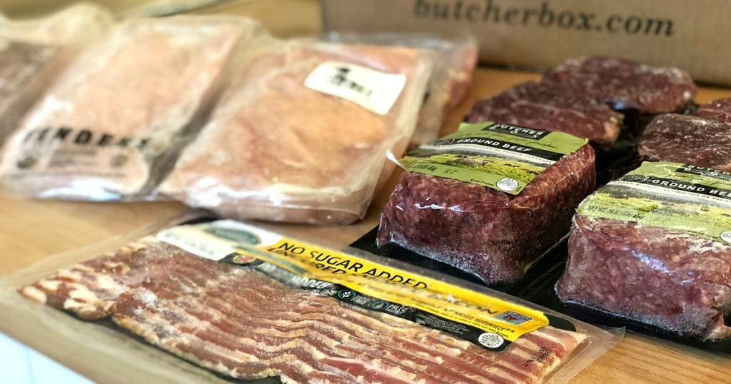 butcher box meats on counter