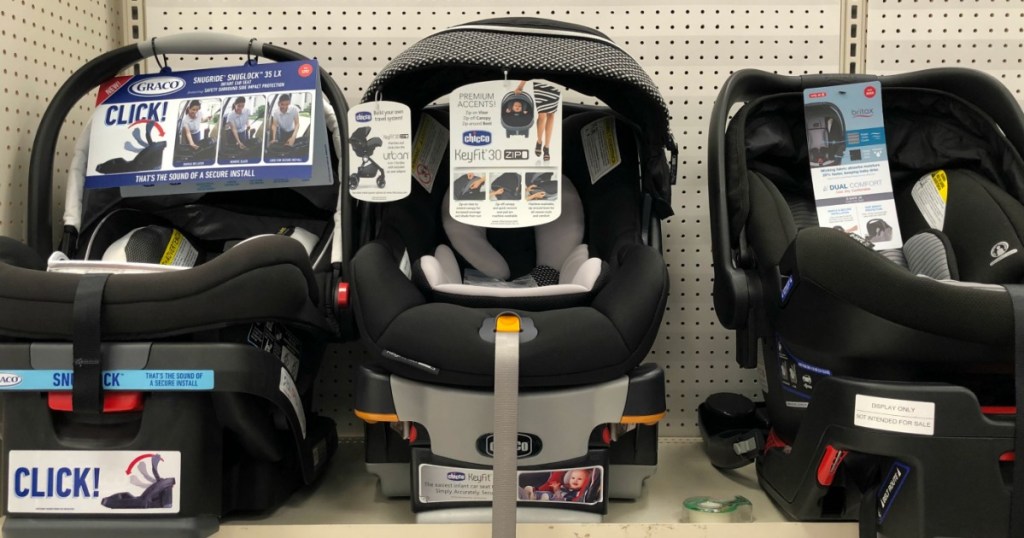 carseats on shelf