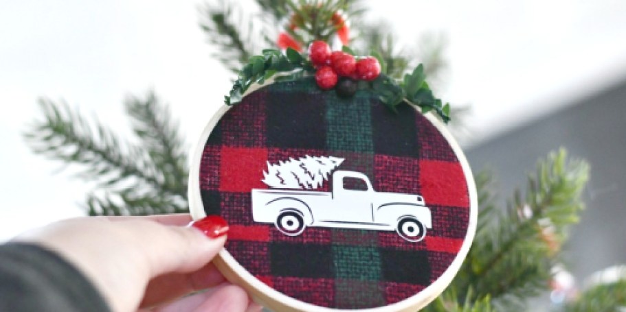 Craft Your Own Festive Embroidery Hoop Ornaments