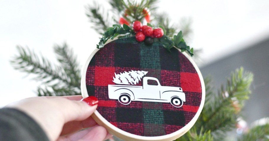 Craft Your Own Festive Embroidery Hoop Ornaments