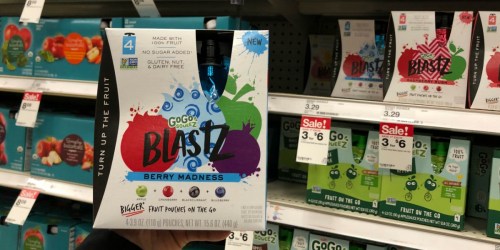 GoGo SqueeZ BlastZ Gluten Free Fruit Pouches 4-Pack Just $1 After Cash Back at Target (Regularly $3.29)