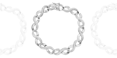 Infinity Link Bracelet w/ Diamond Accents Only $19 shipped (Regularly $89)