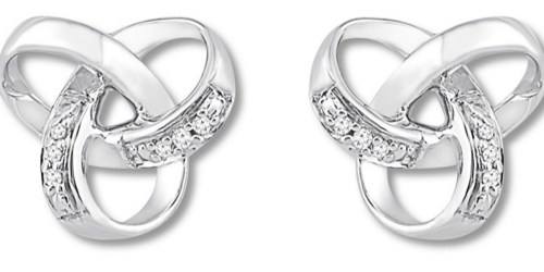 Kay Jewelers Diamond Knot Sterling Silver Earrings Only $24.99 Shipped (Regularly $70)