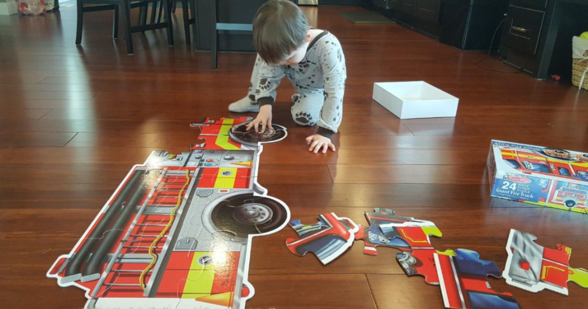 Melissa and doug giant cheap fire truck floor puzzle