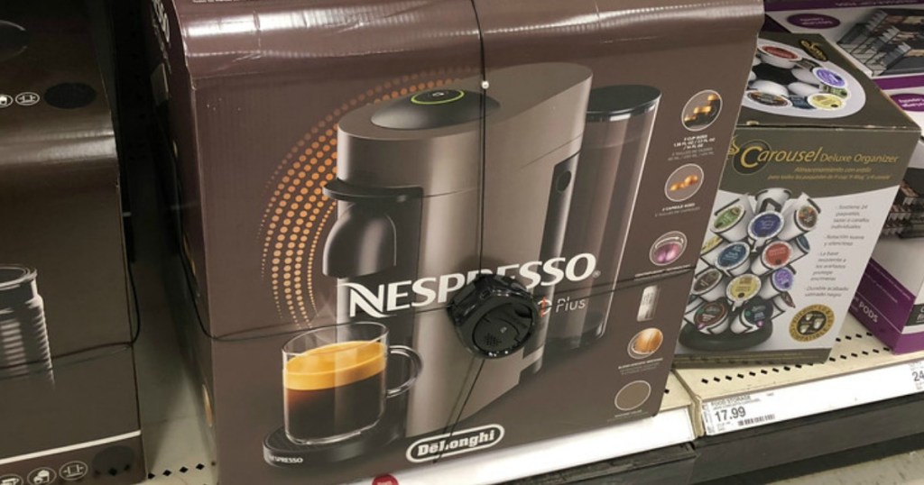 Nespresso Vertuoplus in box on store shelf