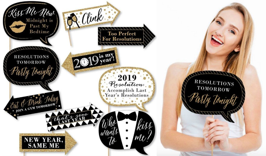 New Years photo prop kit