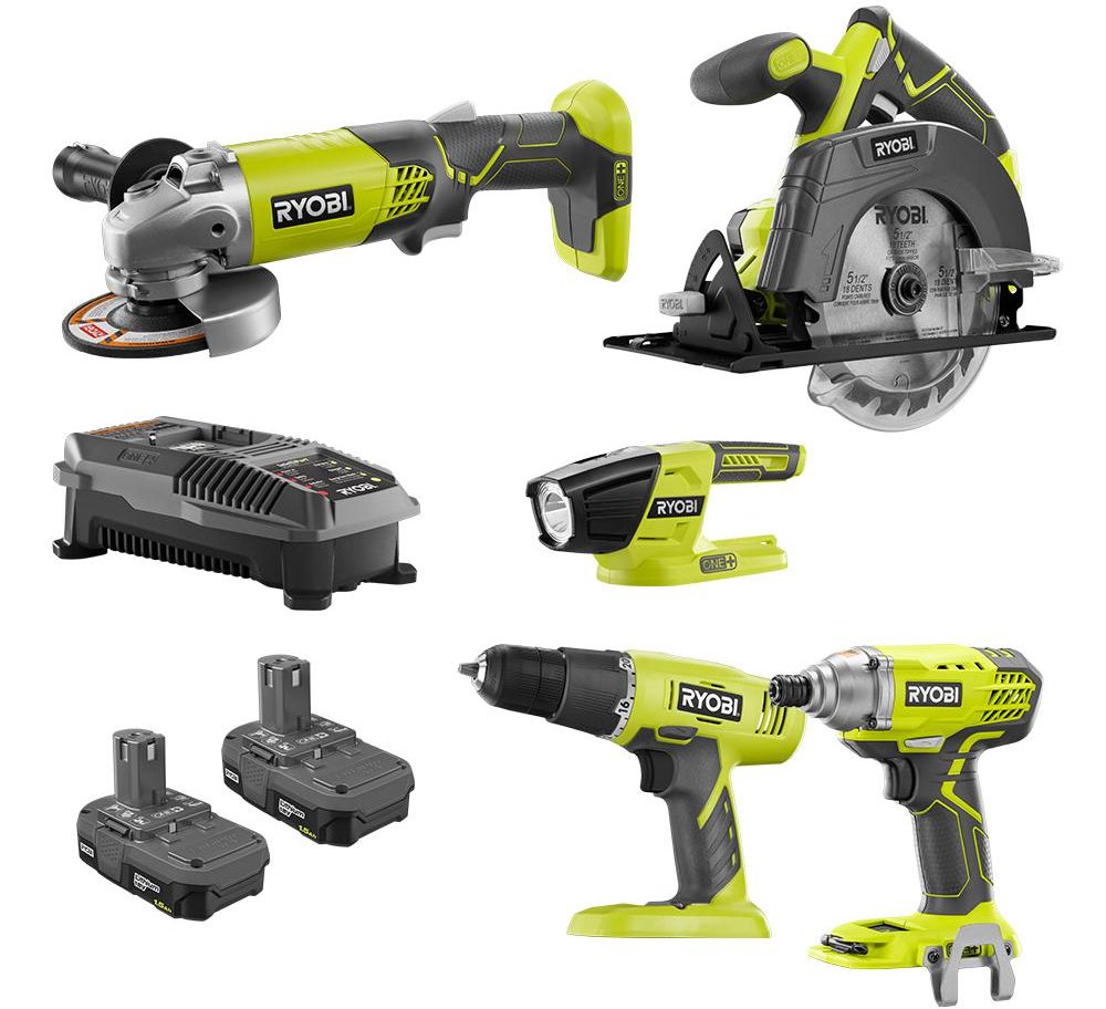 Ryobi ONE+ 5-Tool Combo Kit w/ TWO 