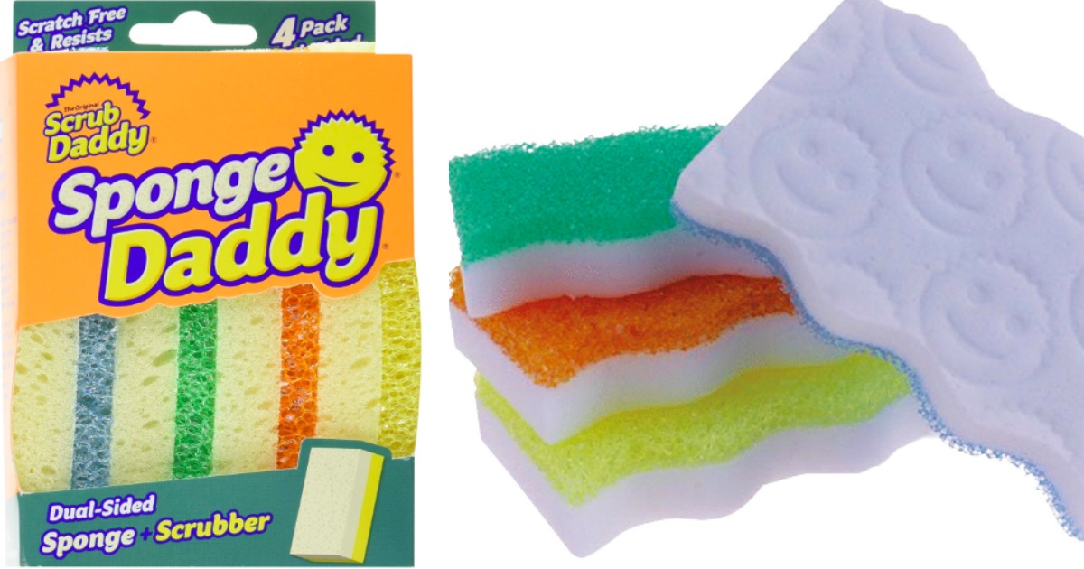 Scrub Daddy Sponge Daddy Sponge + Scrubber, Dual-Sided, 3 Pack - 3 sponge