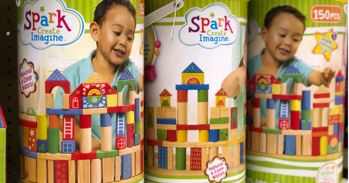 spark create imagine 150 piece wooden blocks