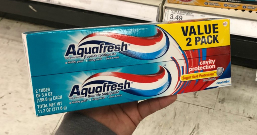 Six Aquafresh Toothpaste Tubes Only 1 57 After Cash Back At Target Just 26 Per Tube Hip2save - roblox gift card target 5 dollars