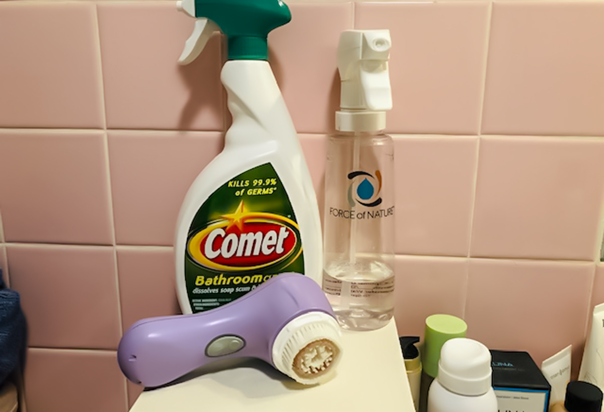 reuse old clarisonic brush heads — clarisonic and bathroom cleaner