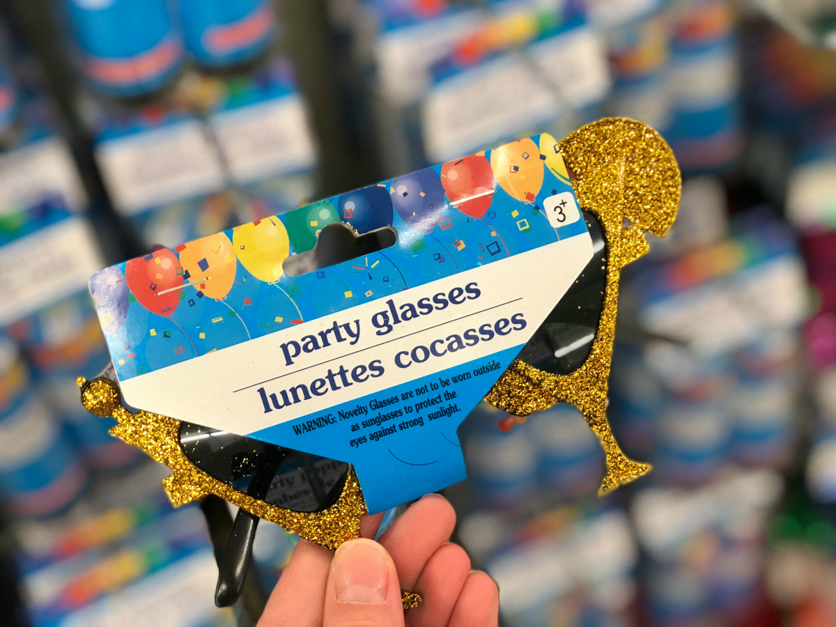 gold party glasses dollar tree