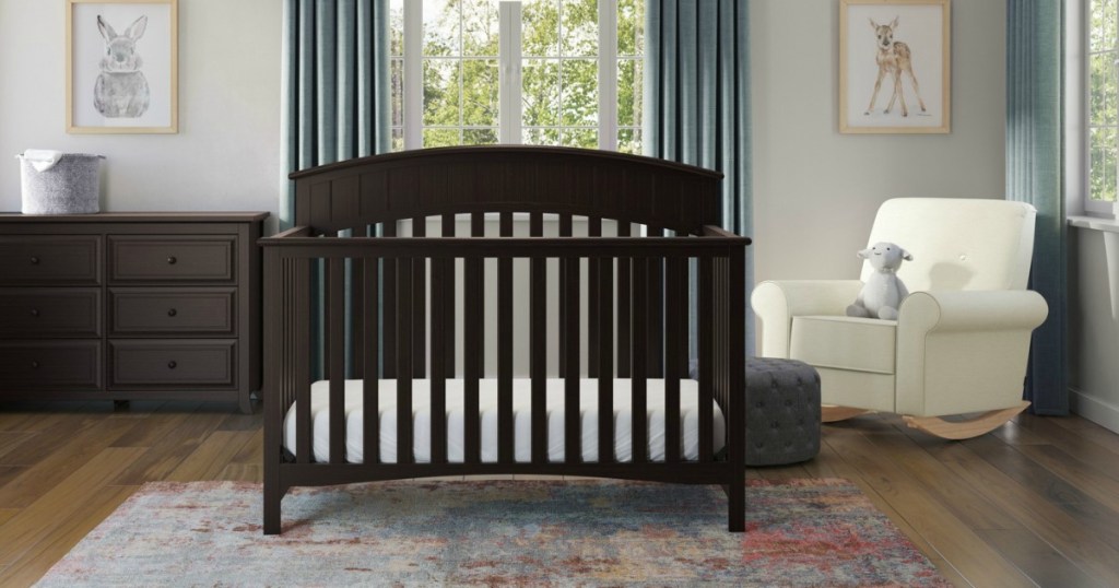 graco charleston crib set up in nursery