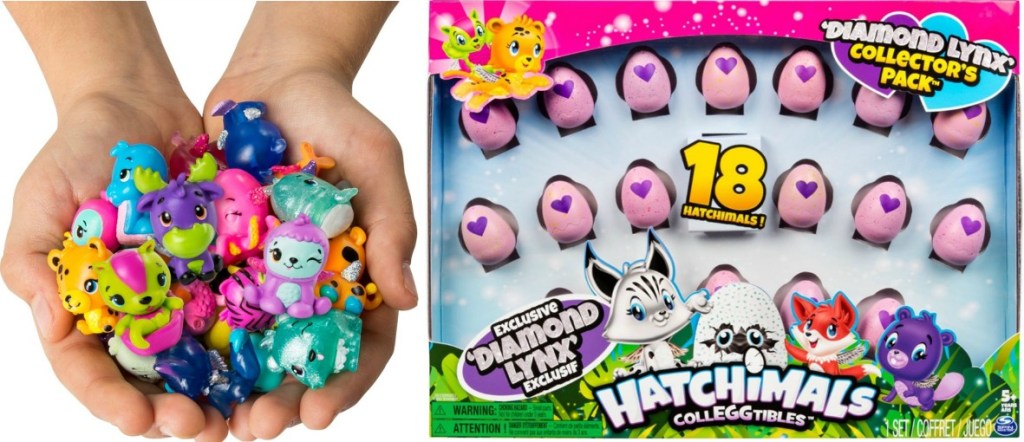 hand holding Hatchimals and container
