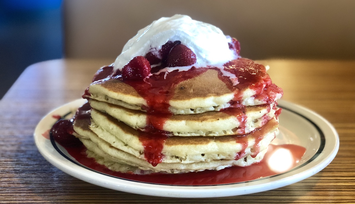 ihop pancakes strawberry whipped cream stack