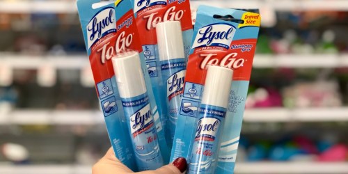 Lysol To Go Disinfectant Spray Only 82¢ Each After Target Gift Card