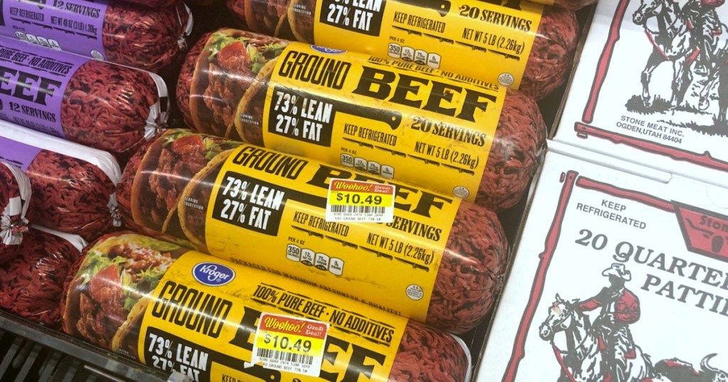 marked down ground beef sale at smiths grocery store