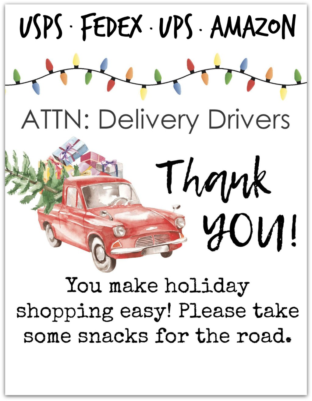 Thank Delivery Drivers for the Holidays with our Free Printable Hip2Save