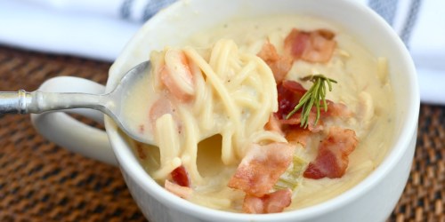 Warm up With Some Cheesy Chicken Noodle Soup!
