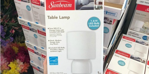 Sunbeam Table Lamp w/ LED Bulb Only $1 at Dollar Tree