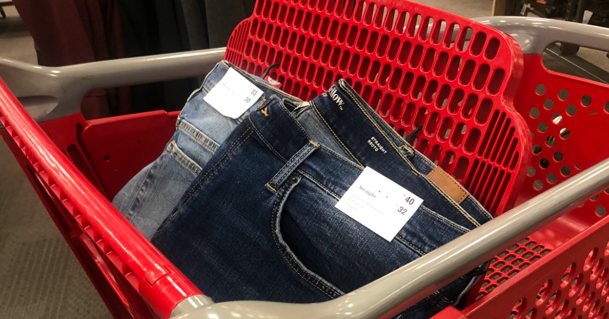 jeans in a Target cart