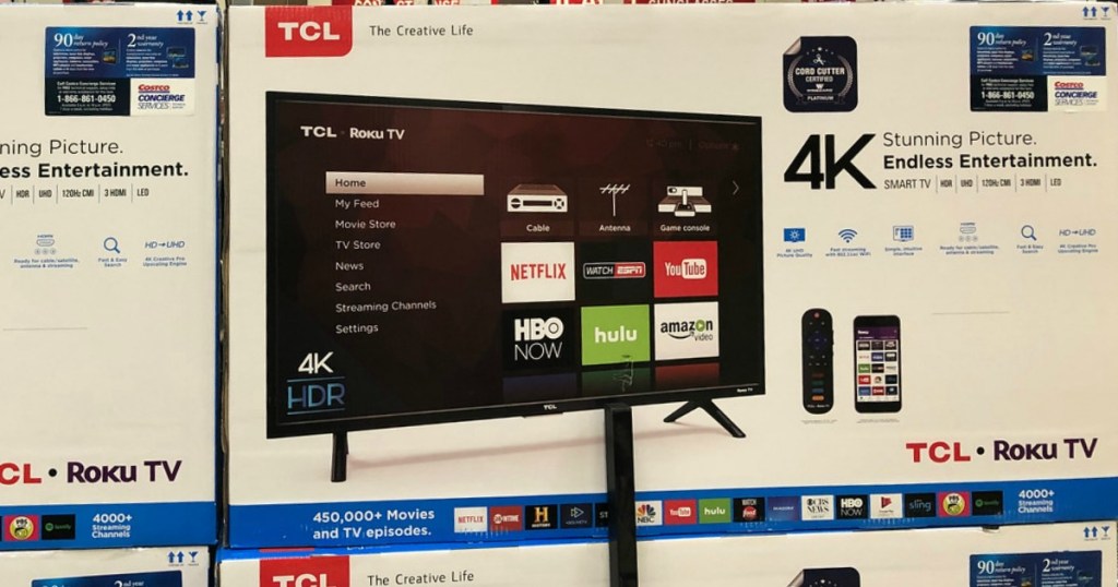 TCL Smart Roku TV on display in store