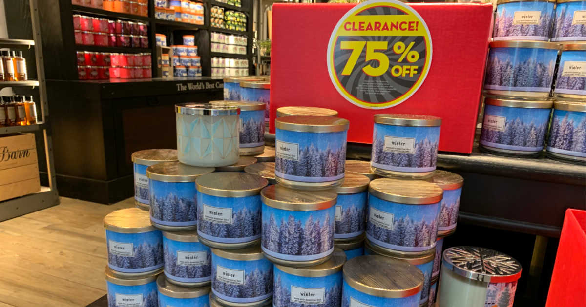 75 off bath and body works candles