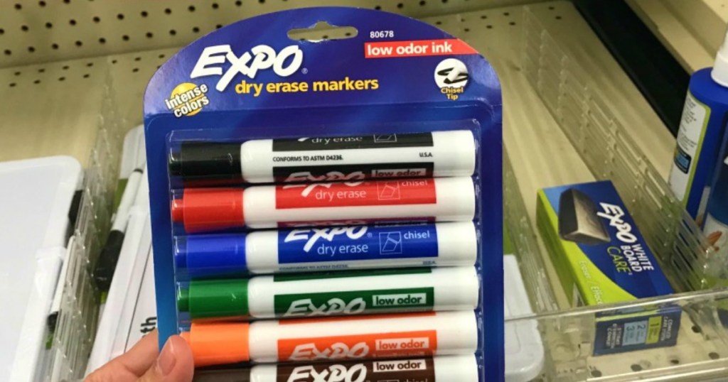 hand holding Expo Dry Erase Markers