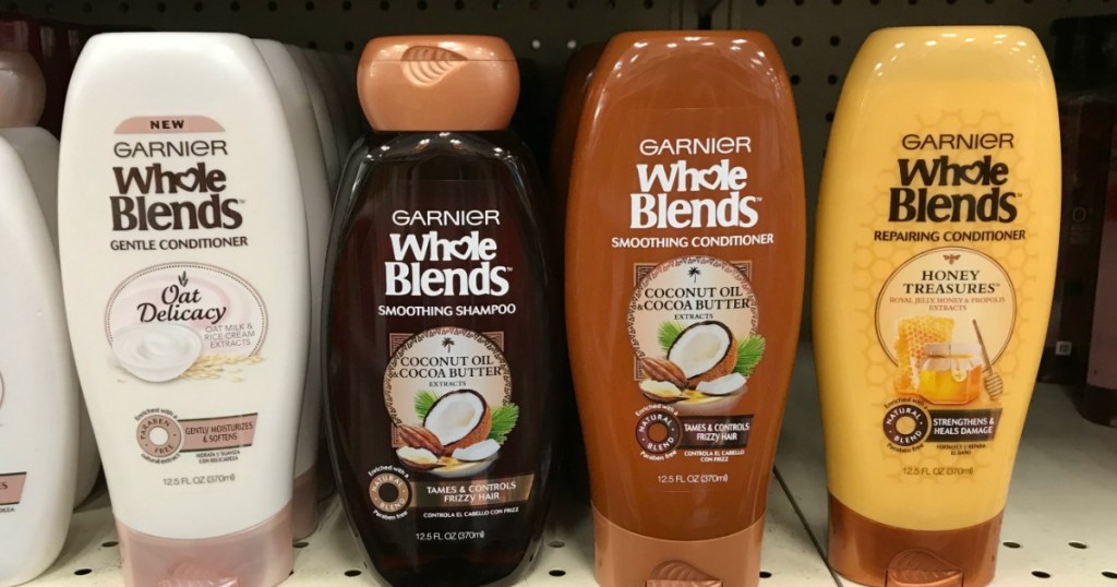 Garnier shampoo on shelf