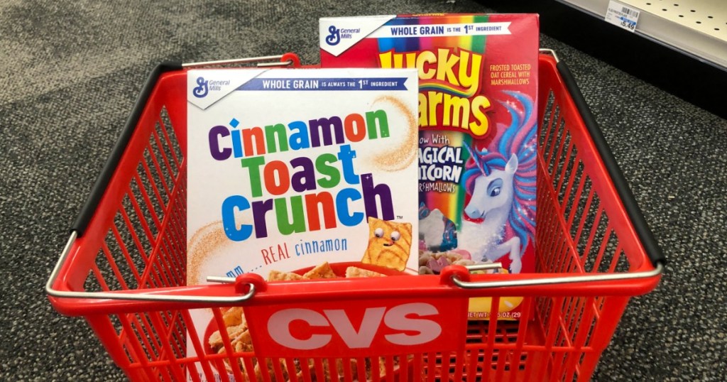 cereal in a CVS basket