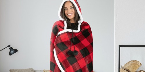 Hooded Sherpa-Lined Blanket Only $25.78 Shipped