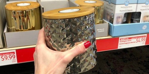 Huntington Home Metallic Candles Only $7.99 at ALDI