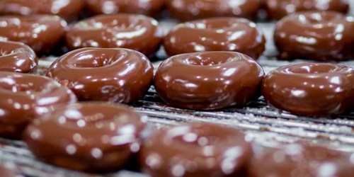 Krispy Kreme Chocolate Glazed Dozen Doughnuts Only $5 w/ Dozen Purchase for Reward Members