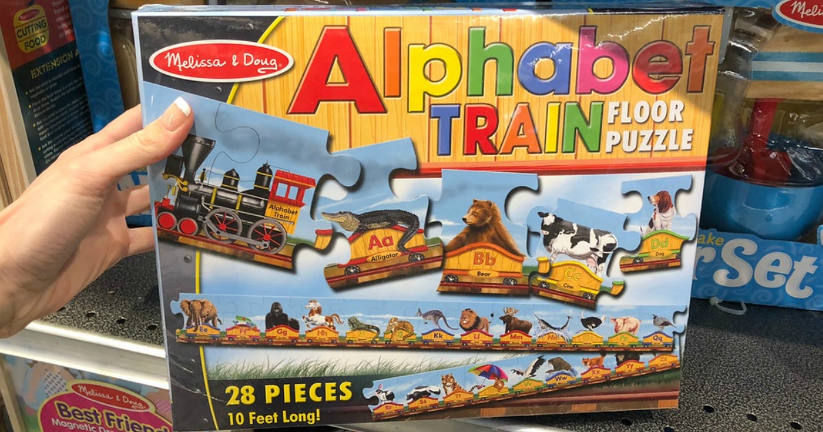 melissa & doug alphabet train floor puzzle