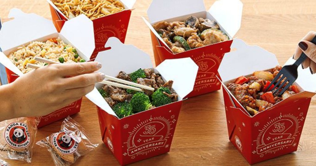 Panda Express meals in boxes