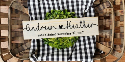 Personalized Couple Name Sign Only $15.98 Shipped