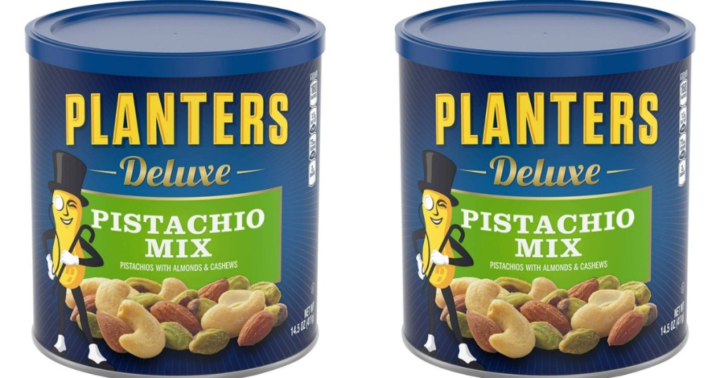 two containers of Planters pistachios