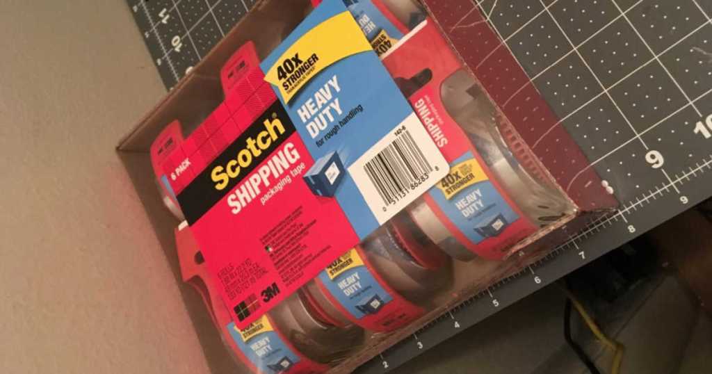 6 packs of Scotch heavy duty shipping tape in a box