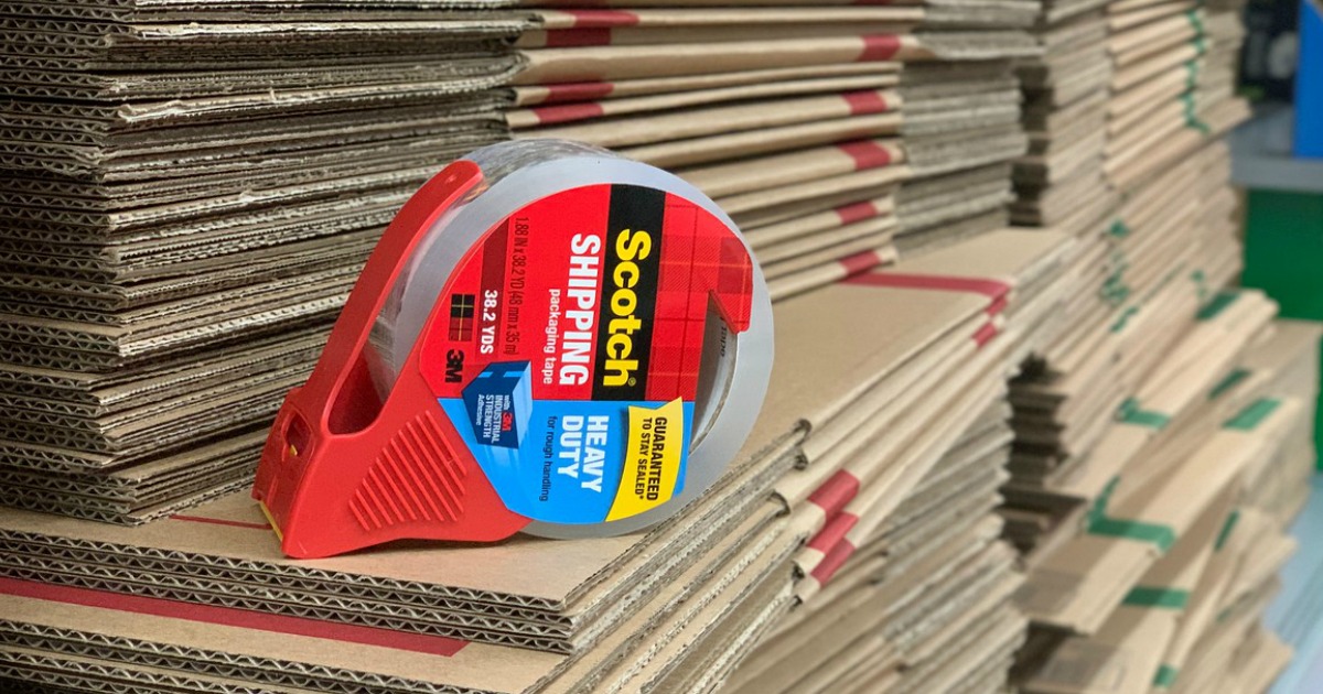 6 Scotch Heavy Duty Shipping Tape Rolls w/ Dispensers Only 9.99