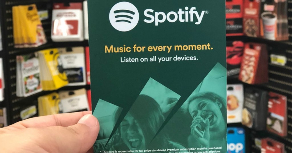 Hand holding Spotify Gift Card