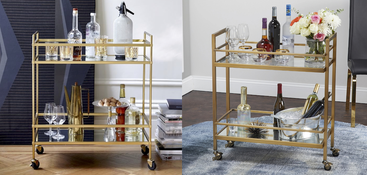 west elm copycat for less money  gold bar carts comparisons side by side