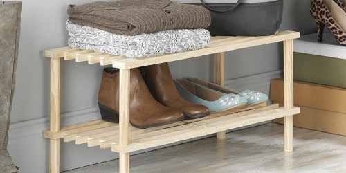 Whitmor 2 Tier Wood Household Shelves Only $5.84 (Regularly $13)