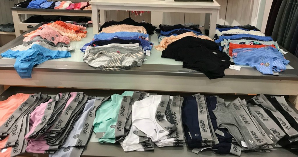 aerie panties on store display