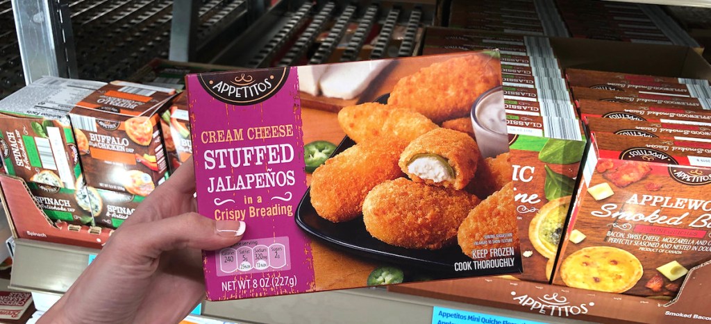 frozen box of cream cheese jalapeño poppers
