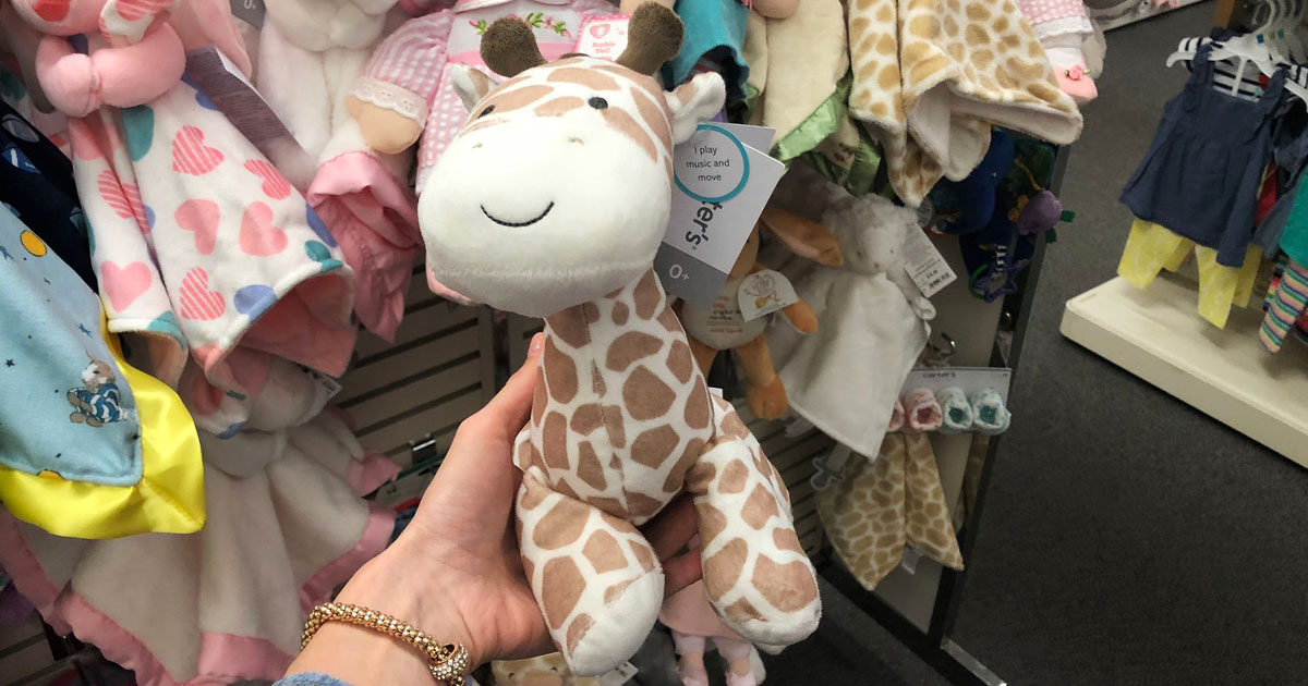Kohl's carter's plush toys and a giraffe