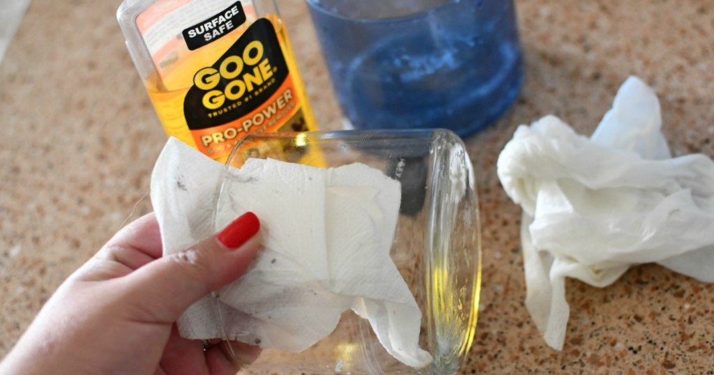 cleaning Bath & Body Works candle jars with Goo Gone 