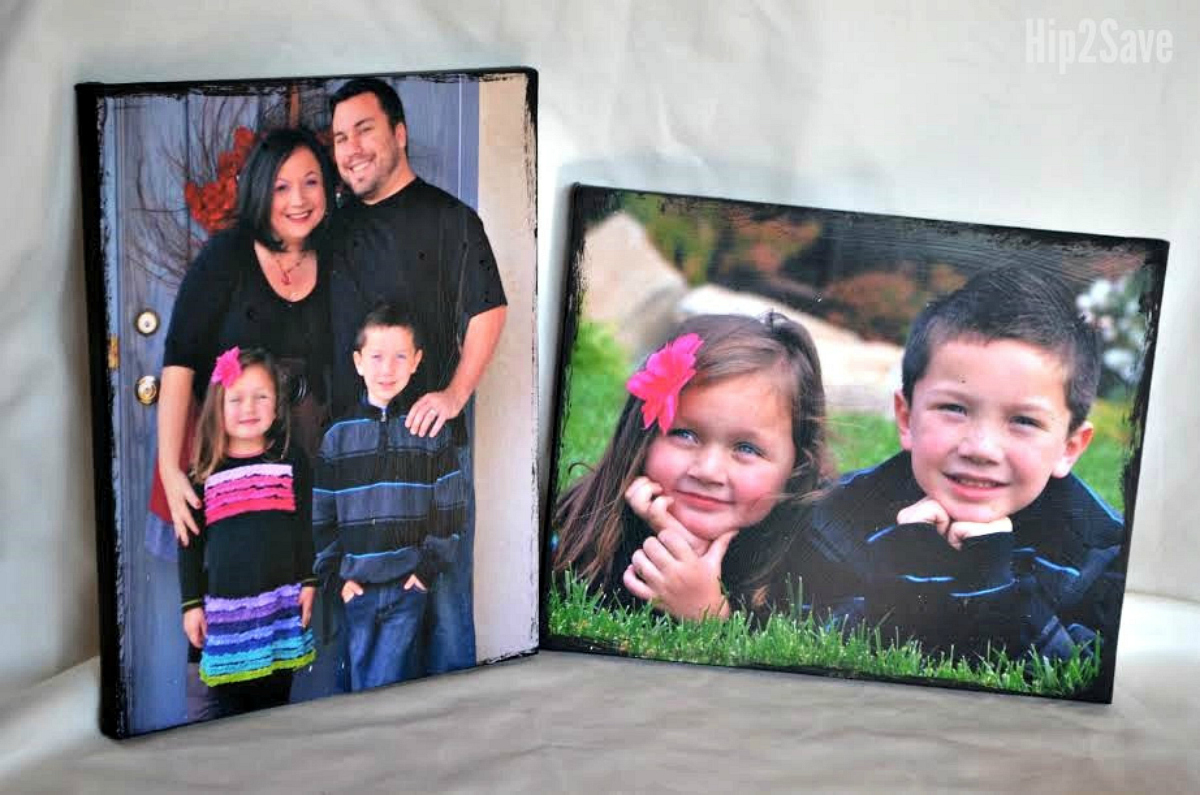 diy photo canvas covered with mod podge